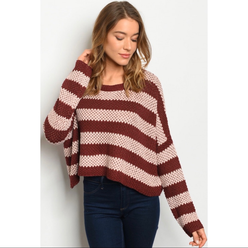 Striped cropped sweater
